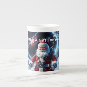 Creepy Robot Santa Prozellantasse