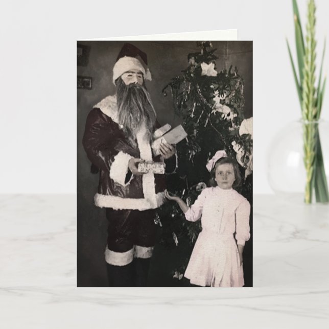 Creepy Santa Christmas Card Feiertagskarte (Vorderseite)