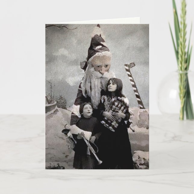 Creepy Santa Christmas Card Feiertagskarte (Vorderseite)