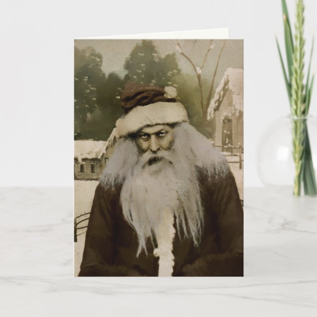 Creepy Santa Christmas Card Feiertagskarte (Vorderseite)