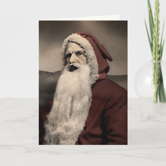 Creepy Santa Christmas Card Feiertagskarte (Vorderseite)