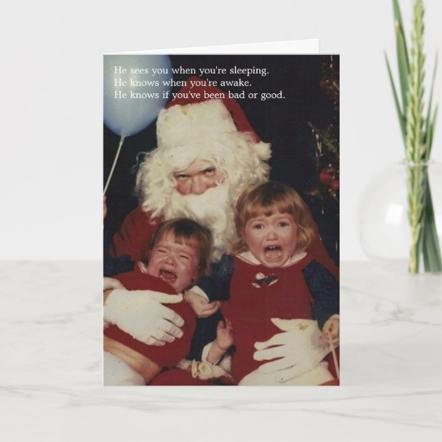 Creepy Santa Christmas Cards Feiertagskarte (Vorderseite)