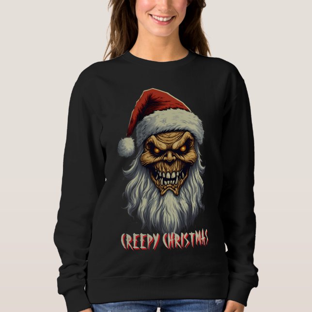 Creepy Santa Christmas Sweatshirt (Vorderseite)
