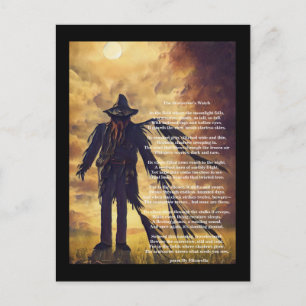 Creepy Scarecrow dunkle Kunst und Gedicht Postkarte