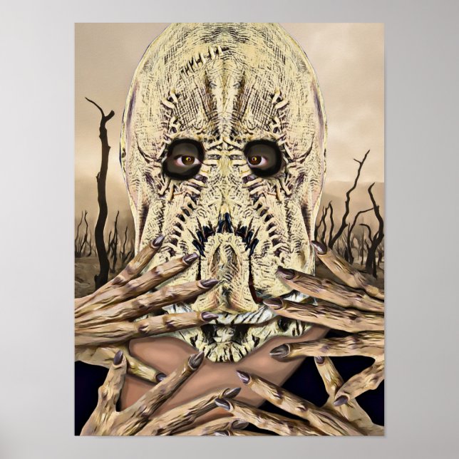 Creepy Scarecrow Horror Original Art Poster (Vorne)