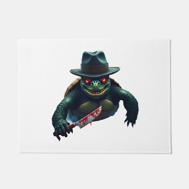 Creepy Scary Halloween Turtle T-Shirt Fußmatte (Vorderseite)