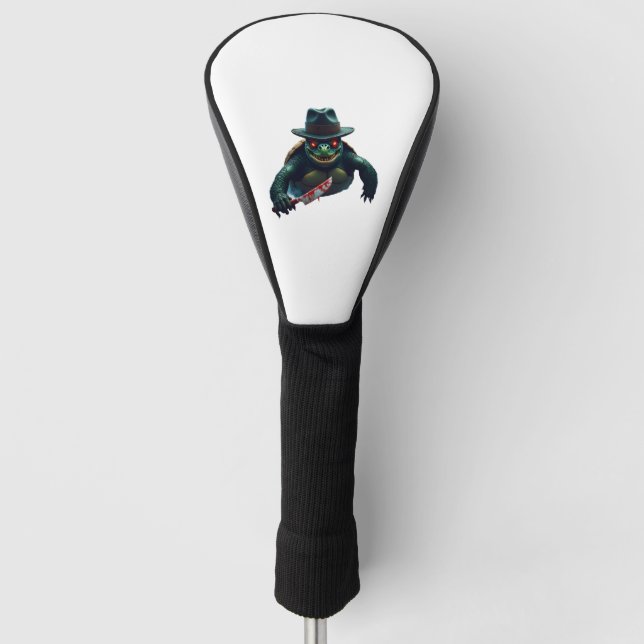 Creepy Scary Halloween Turtle T-Shirt Golf Headcover (Vorderseite)