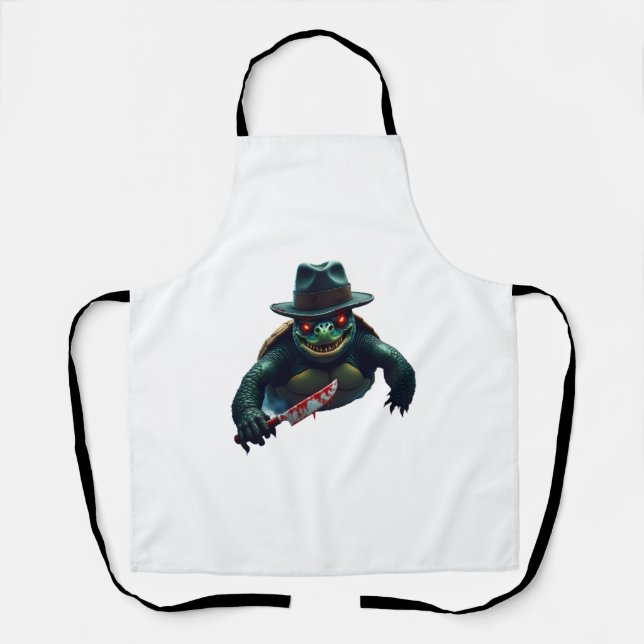 Creepy Scary Halloween Turtle T-Shirt Schürze (Vorderseite)