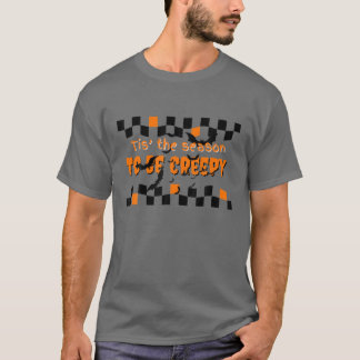 Creepy Season Halloween Checkerboerd T-Shirt