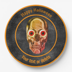 Creepy Skeleton Face Personalisiert Halloween Pappteller