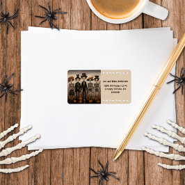 Creepy Skeleton Familie Happy Halloween Adresse Adressaufkleber