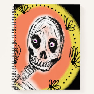 Creepy Skeleton Halloween Doodle Notizbuch