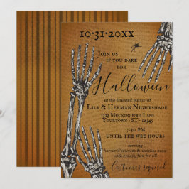 Creepy Skeleton Hands Halloween-Party Einladung