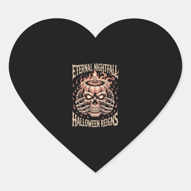 Creepy Skeleton Hands Pumpkin Skull Herz-Aufkleber (Vorderseite)