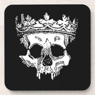 Creepy Skeleton Kopf auf einem harten Kunststoff-U Getränkeuntersetzer