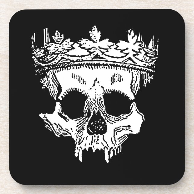 Creepy Skeleton Kopf auf einem harten Kunststoff-U Getränkeuntersetzer (Vorderseite)