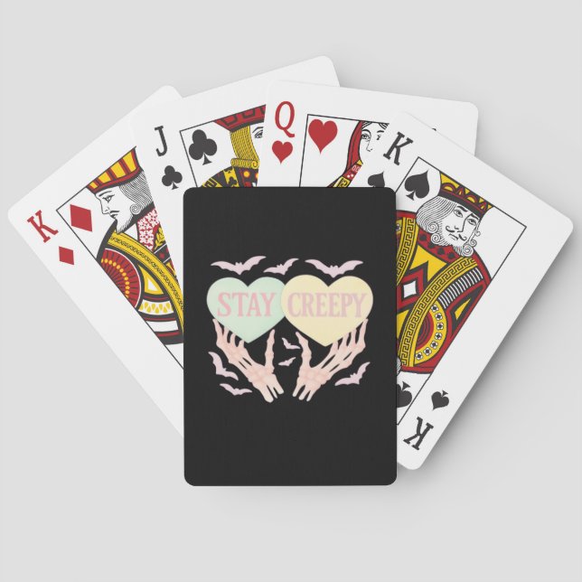 Creepy - Skelettfresser, der das Herz süß und SP h Spielkarten (Rückseite)