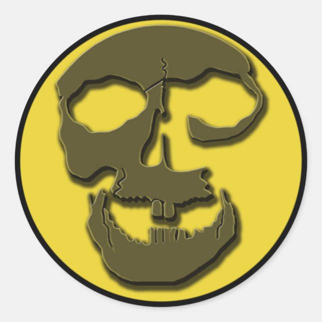 Creepy Skull Face and Full Moon Products Runder Aufkleber (Vorderseite)