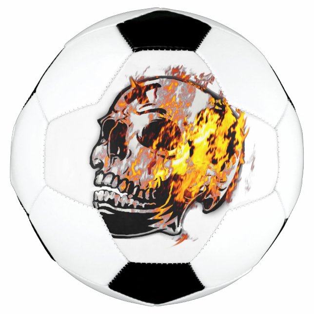 Creepy Skull & Flames Fußball (Vorderseite)