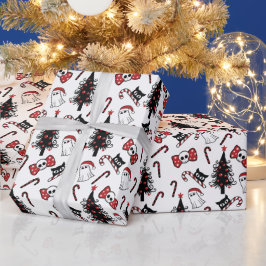 Creepy Skull Ghost und Vampire Cat Wrapping Paper Geschenkpapier