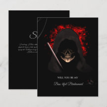 Creepy Skull Halloween Bridesmaid Vorschlag Card