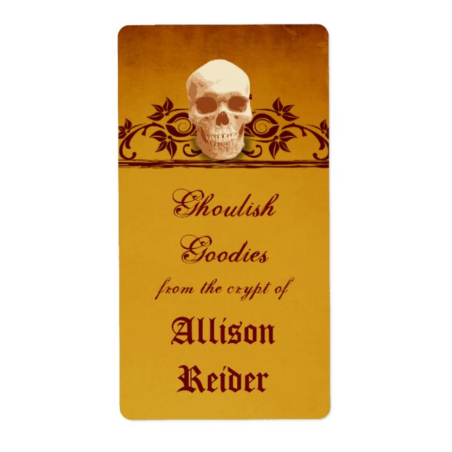 Creepy Skull Halloween Kitchenlabel (Vorne)