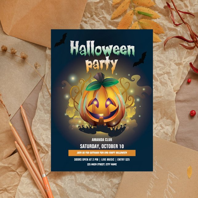 Creepy Skull Halloween-Party Einladung (Von Creator hochgeladen)