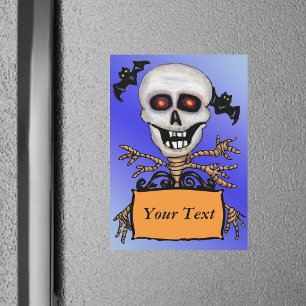 Creepy Skull Tree Vorsicht vor Signieren von Flech Magnetkarte