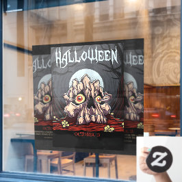Creepy Skull und Zombie Claw Halloween Fensteraufkleber