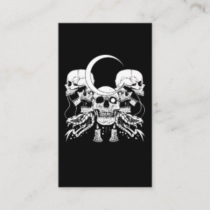 Creepy Skulls Crescent Gothic Moon Witchy Snake Visitenkarte