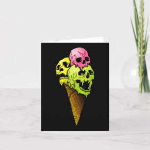 Creepy Skulls Icecream Horror Farbiges Halloween D Karte