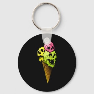 Creepy Skulls Icecream Horror Farbiges Halloween D Schlüsselanhänger