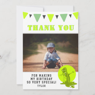 Creepy Slime Monster Foto Geburtstag Dankeskarte