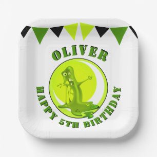 Creepy Slime Monster Kid's Name Happy Birthday Pappteller