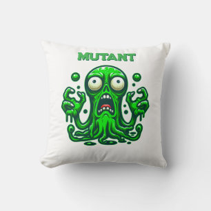 Creepy Slime Zombie Alien - Neon Green Monster Kissen