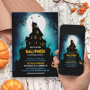 Creepy Spuk House Beängstigendes Halloween-Party Einladung