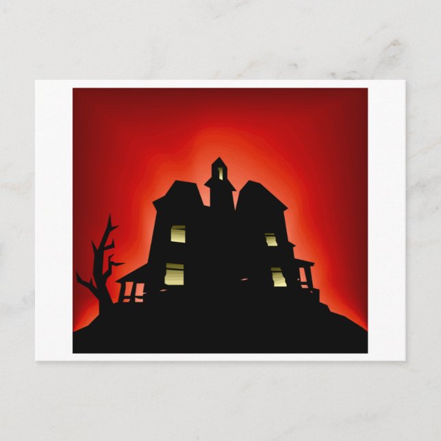 Creepy Spuk House Postkarte (Vorderseite)