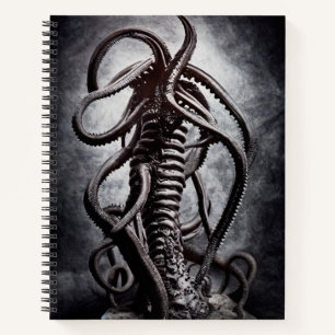 Creepy Statue eines antiken Alien Notizbuch