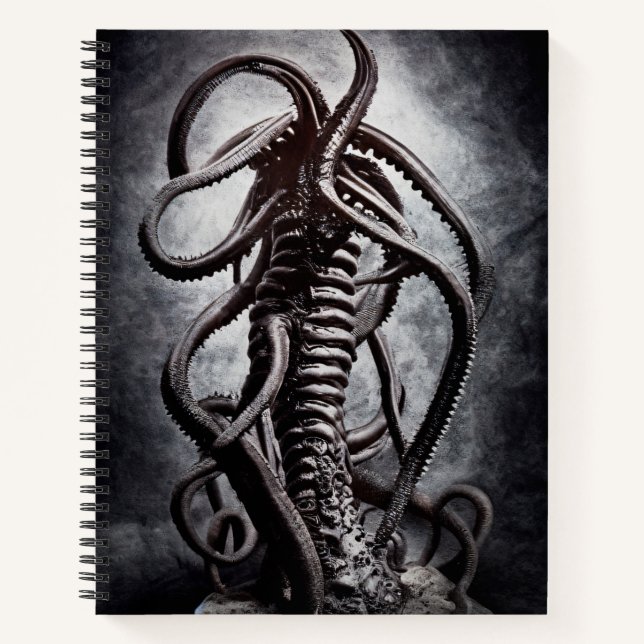Creepy Statue eines antiken Alien Notizbuch (Vorderseite)
