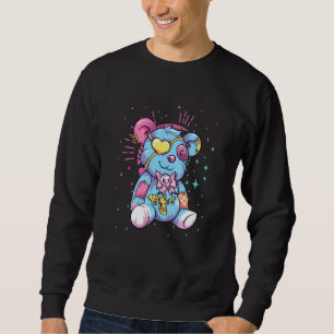 Creepy Teddy Bear Kowai Pagan Occult Beängstigend Sweatshirt