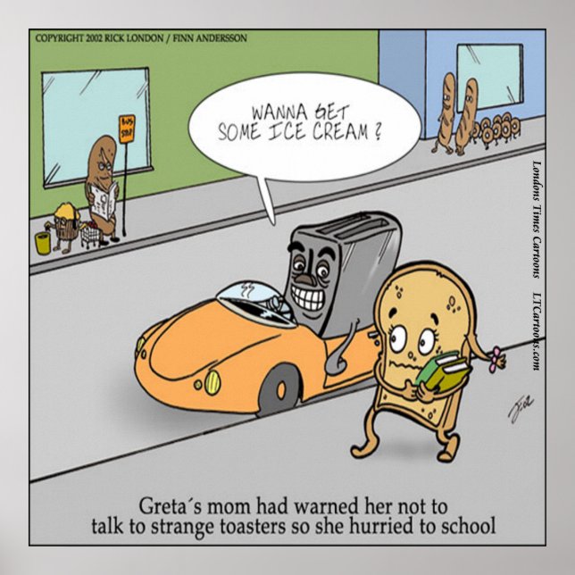 Creepy Toaster Funny Poster (Vorne)