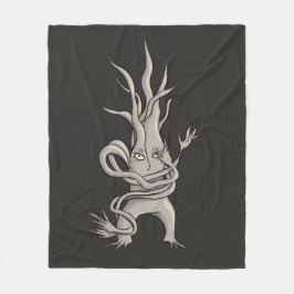 Creepy Tree Character with Tangled Branches Fleecedecke