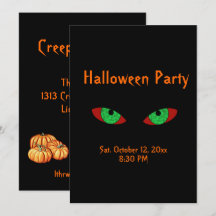 Creepy Vampire Eyes Halloween-Party Einladungen