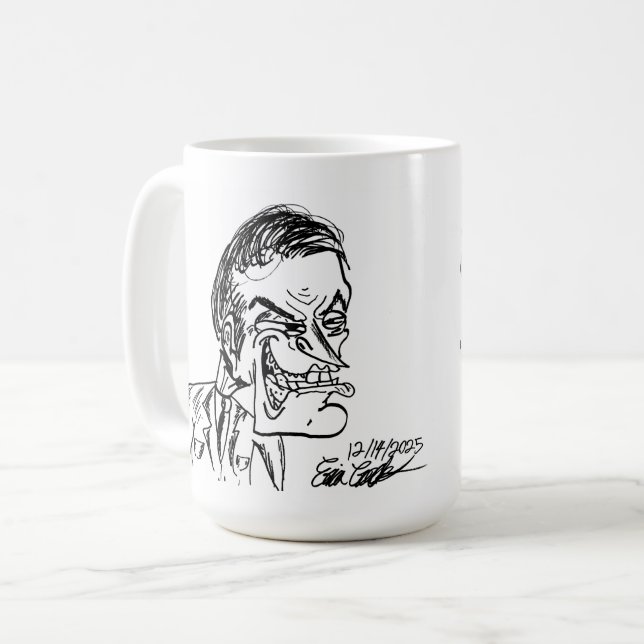 creepy villain cartoon art kaffeetasse (Vorderseite Links)