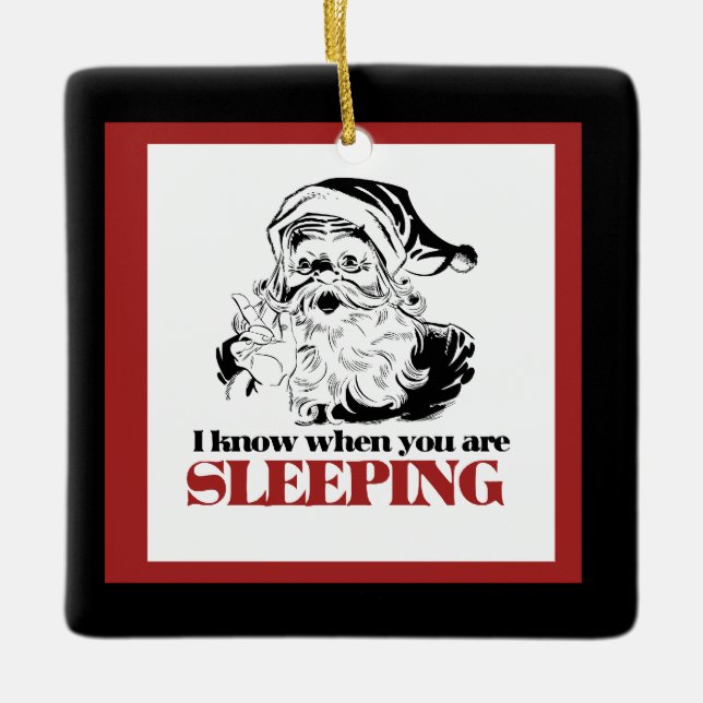 Creepy Vintag Santa Keramikornament (Vorderseite)