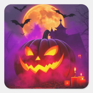 Creepy Viral Pumpkin 🎃 Atemberaubendes Hallowee Quadratischer Aufkleber