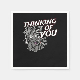 Creepy Voodoo Puppe Hexenkunst Denken Sie an Yo Serviette