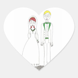 Creepy Wedding Irish Herz-Aufkleber