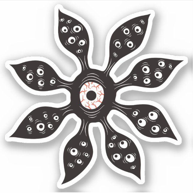 Creepy Witchy Blume Eye Monster Aufkleber (Vorderseite)