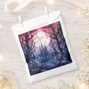 Creepy Woods Castle Full Moon Happy Halloween Geschenktütchen
